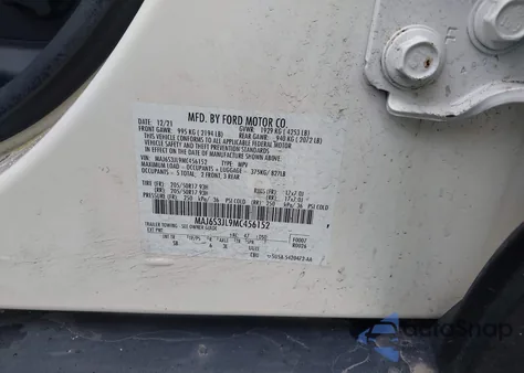 2021 Ford Ecosport Ses from USA, damaged, VIN MAJ6S3JL9MC456152